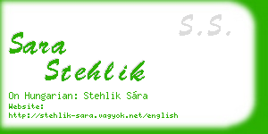 sara stehlik business card